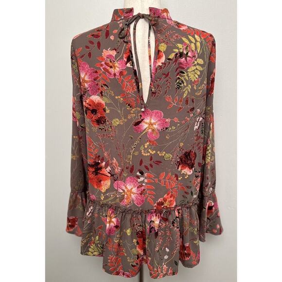 Women’s Sz Small Blouse Top Gorgeous Floral Ruffles Feminine Fairy Whimsical - Picture 4 of 8